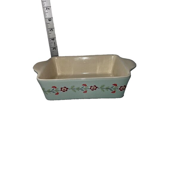 World Market Casserole Rectangle Baking Dish Bakeware Ceramic 7.5 x 5 floral - Picture 1 of 8